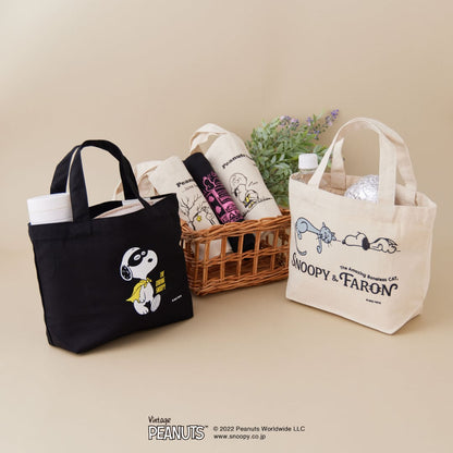オーガニックコットンランチトートPEANUTS 【BLACK】